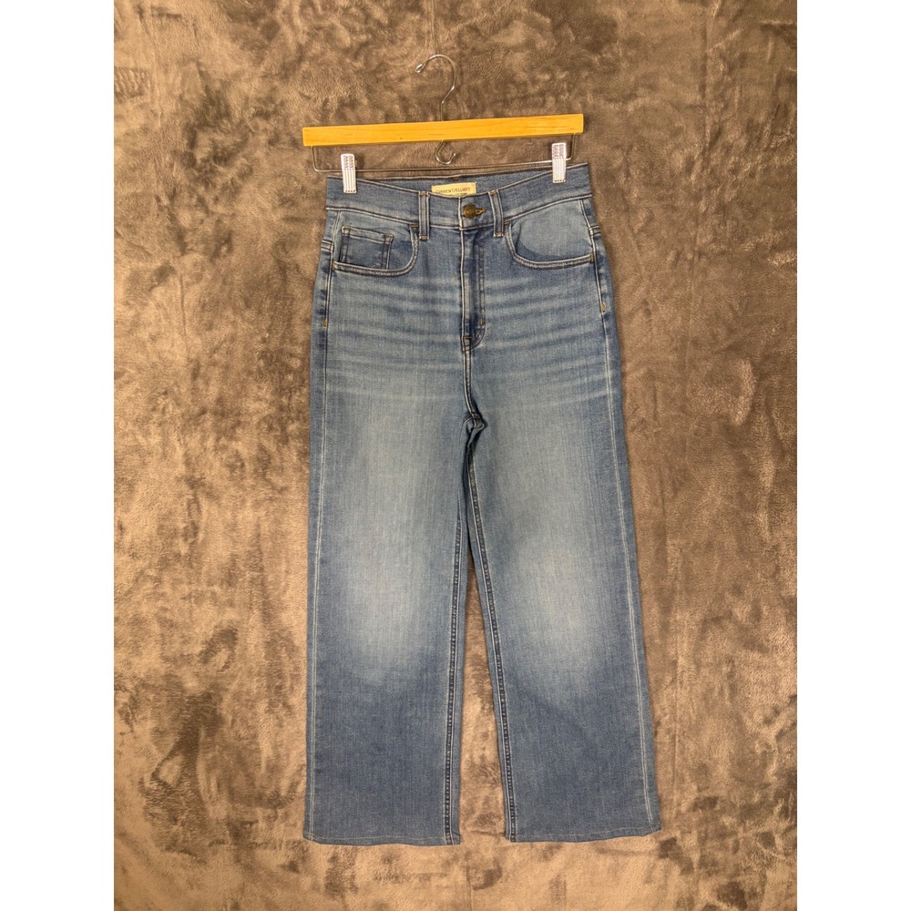 Current/Elliott High Waisted Wide Leg Jeans Light Wash Denim 28 Inseam 26.5